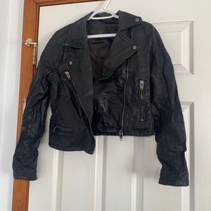 Nordstrom cropped leather jacket